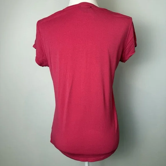 Vintage y2k 2000s‎ BEBE Rhinestone Grunge Logo Womens Top Pink Black Size LARGE - Picture 4 of 6